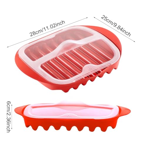 Single Tray Red Microwave Bacon Cooker with Cover for Quick Crispy Bacon Making
| Red Microwave Bacon Cooker with Cover