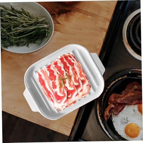 Microwave Bacon Cooker with LidHeat Resistant Grooved Bacon Cooker for Home Restaurant
| Microwave Bacon Tray 11x8.2" R