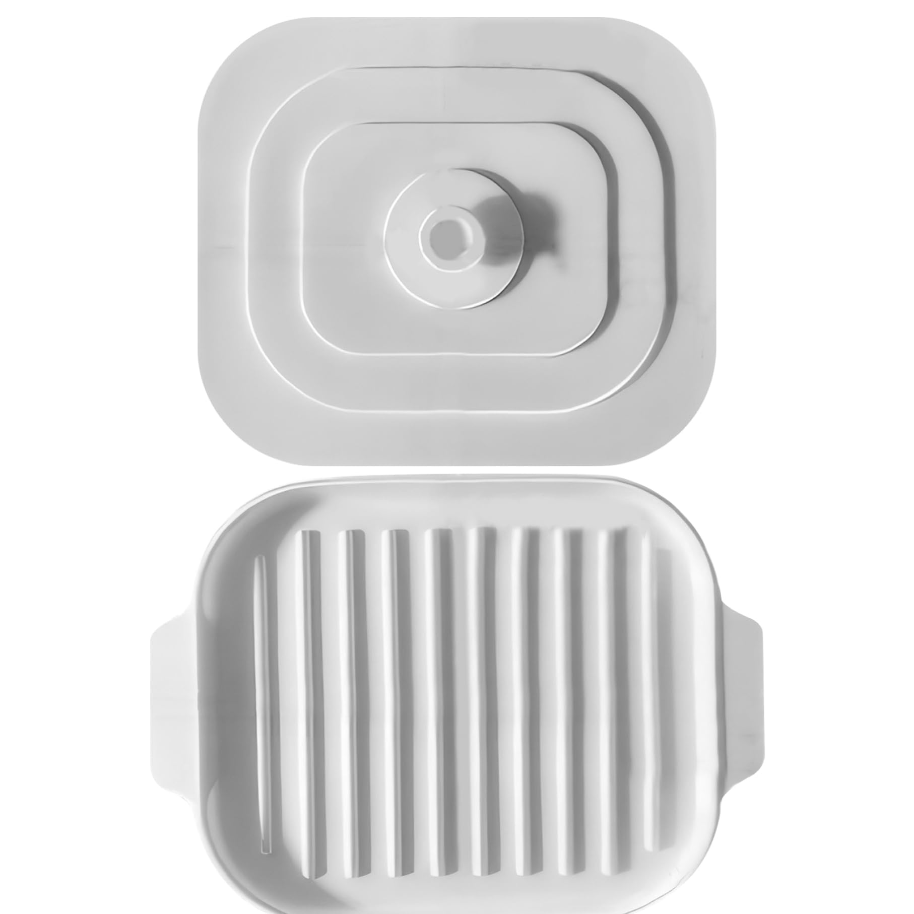 Microwave Bacon Cooker Lid 11x8.2" Silicone Handle Heat Resistant Grooved Pan Home Restaurant
| 11x8.2" Microwave Bacon