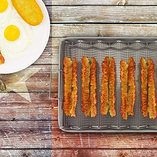 EaZy MealZ Texas Oven Crisper Tray Set Grey for Large Meals and Baking