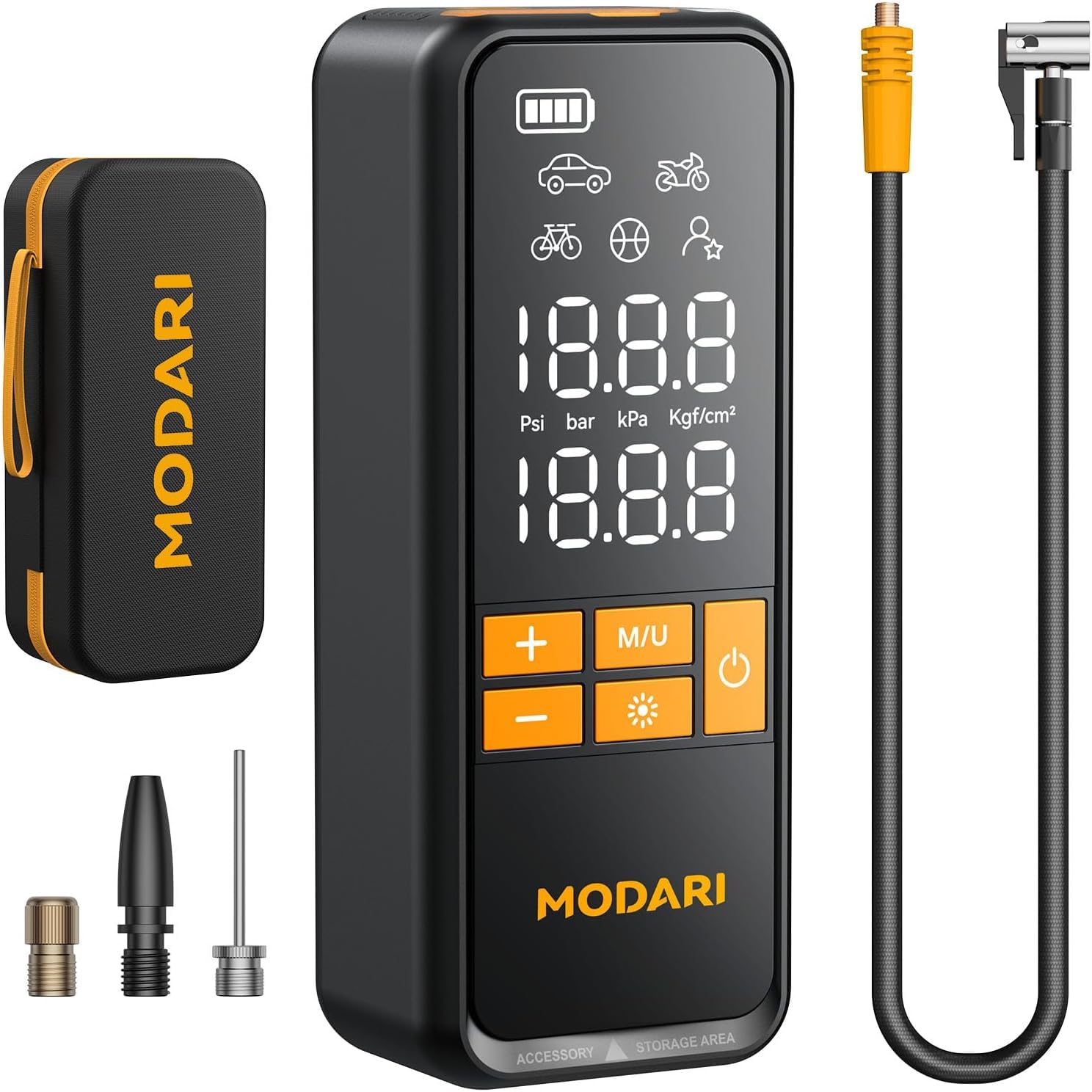 Portable Air Compressor for Car, 5X Faster 160 PSI Tire Inflator with Magnetic Storage, Auto Shut-Off Cordless SUV and T