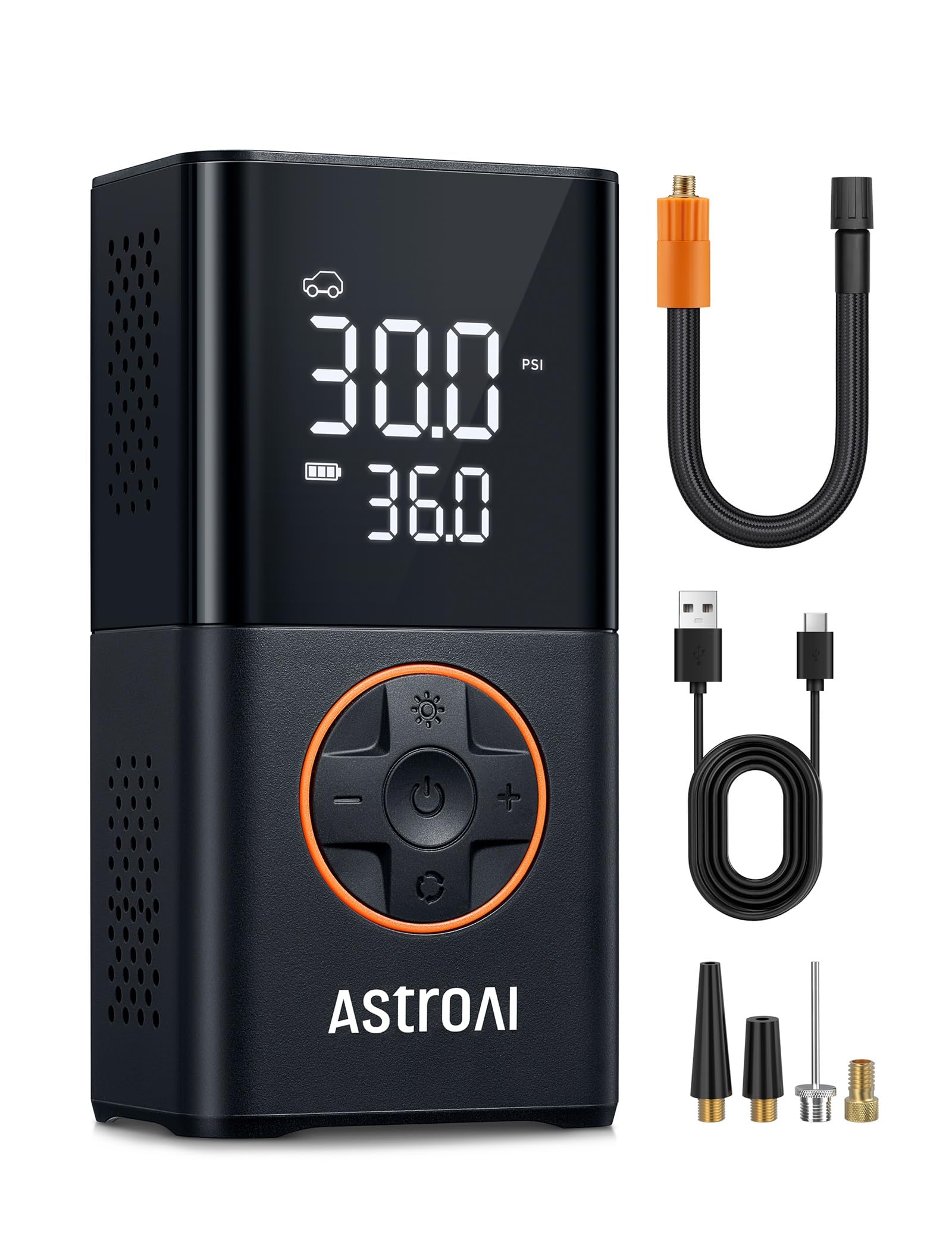 AstroAI L7 Portable Air Compressor Digital Dual Values Display Car Tires Pump for Auto Motorcycles Bikes Balls 150 PSI L