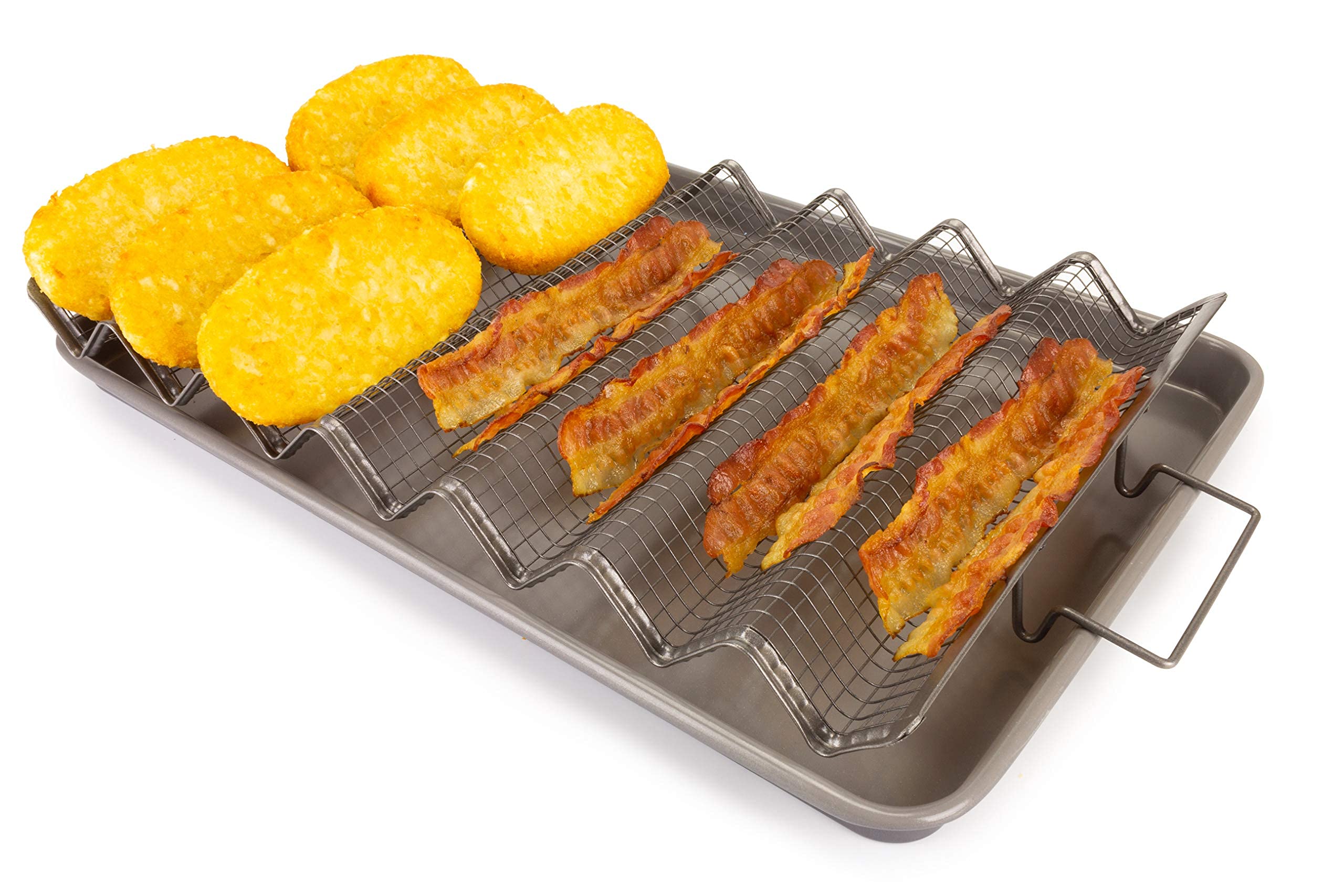EaZy MealZ Texas Oven Crisper Tray Set Grey for Large Meals and Baking